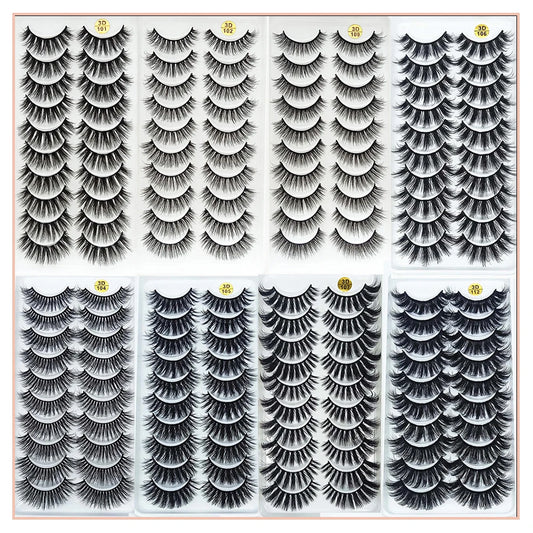 5/10Pairs 3D Mink Lashes Natural Eyelashes Dramatic False Eyelashes Faux Cils Makeup Wholesale Eyelash Extension maquiagem New