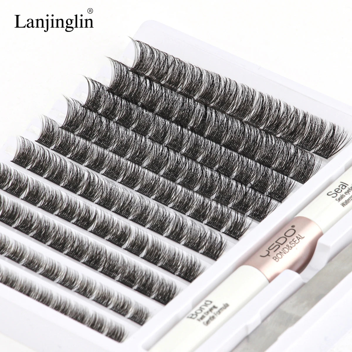 Diy Lashes Extension Kit Soft 120/200 Cluster False Eyelash Long Lasting Bond and Seal Glue Tweezers Makeup Tool Individual Lash