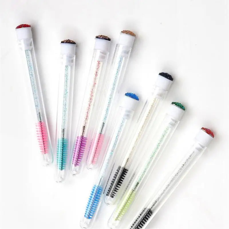 1/3/5PCS Mascara Wands Eyebrow Brush Dust-Proof Sparkling Bling Tube Disposable Eyelash Brush Reusable Crystal Eyelash