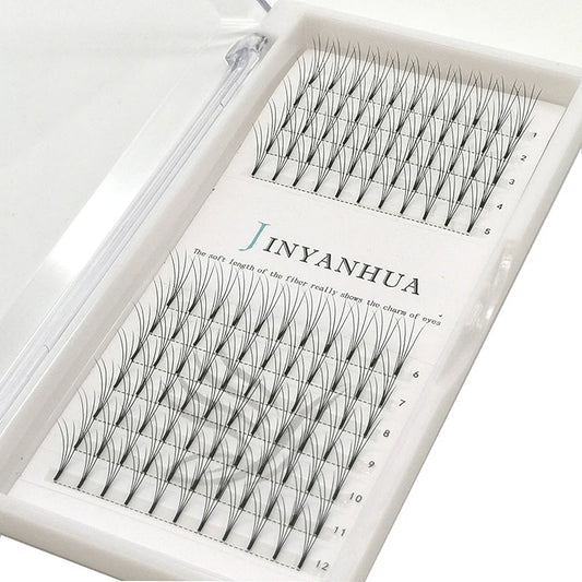 Premade Fans Volume Eyelash Extensions 2D|3D|4D|5D 0.10mm Curl J/B 8mm-14mm Length Short Stem Russian Premade Lash Extension Fan