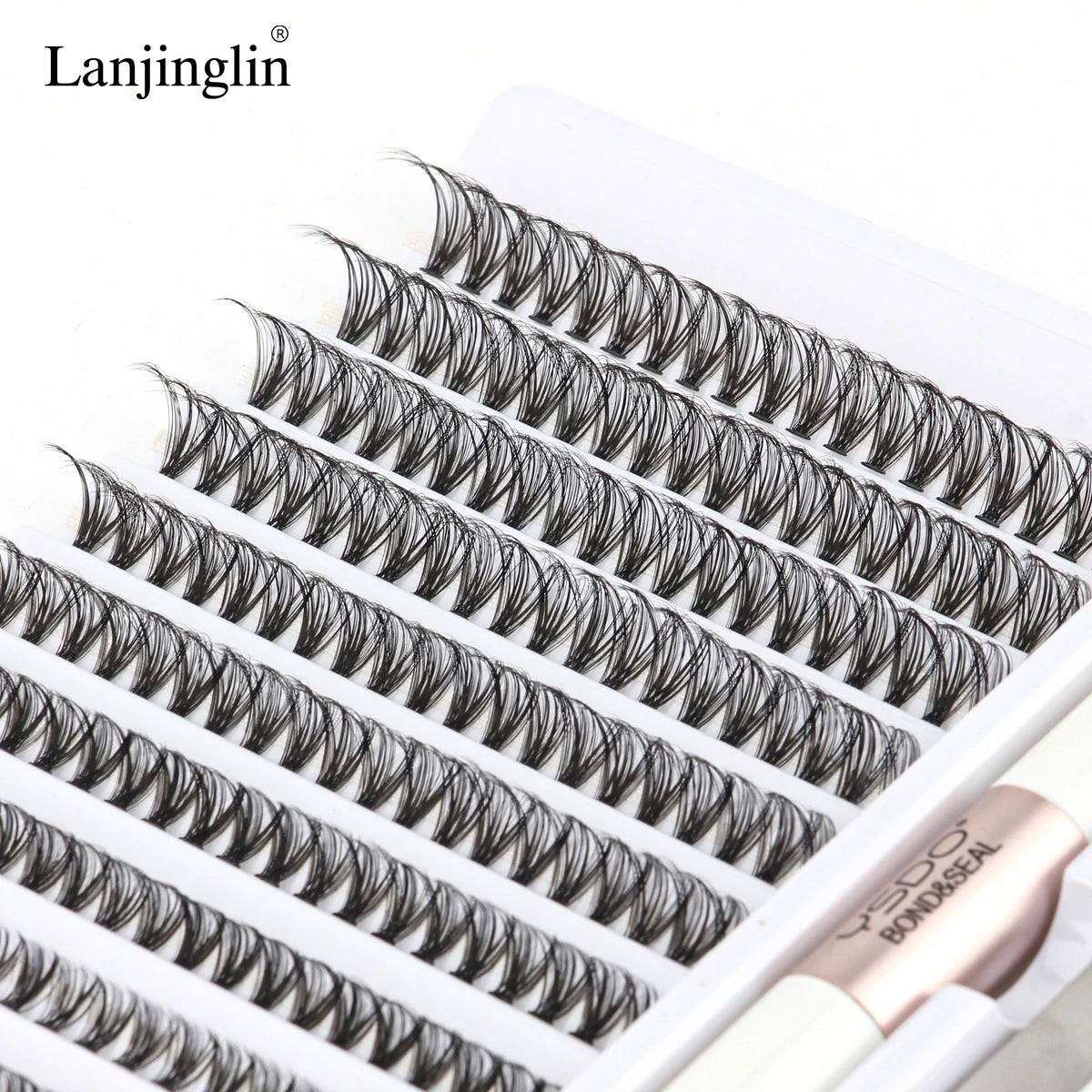 Diy Lashes Extension Kit Soft 120/200 Cluster False Eyelash Long Lasting Bond and Seal Glue Tweezers Makeup Tool Individual Lash