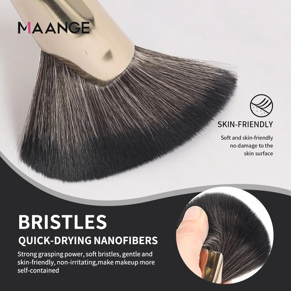 MAANGE Dense Blush Bronzer Brush Angled Makeup Brush Premium Brush Perfect For Face Contouring Highlighting For Creams Powders