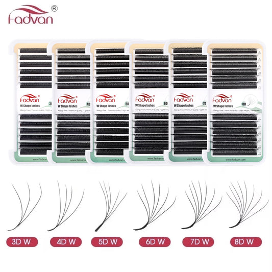 FADVAN W Shape 3D/4D/5D/6D/7D/8D Eyelash Extensions Automatic Flowering Natural Soft Premade Fans Faux Mink Lashes